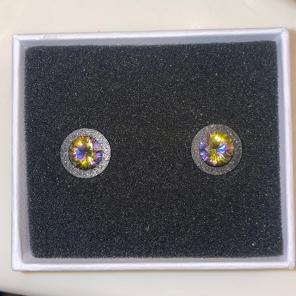 Jewelry - (2 for $20) Size 0 PLUGS Yellow stone with black glitter